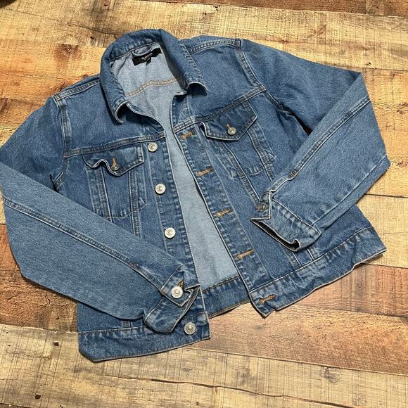 Hudson | Classic Women's Medium Wash Denim Trucker Jean Jacket Sz S/M - Picture 4 of 5